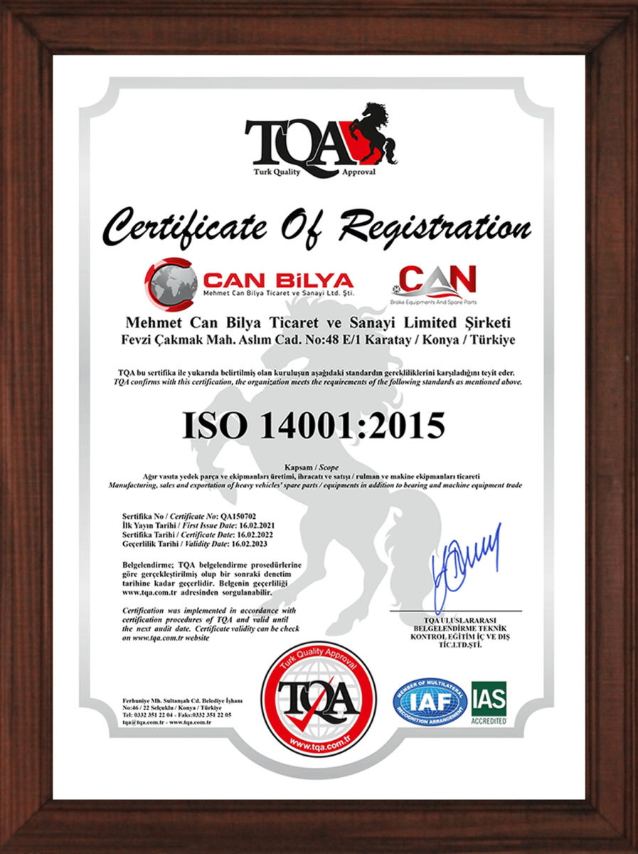TQA 14001 Kalite Sertifikası